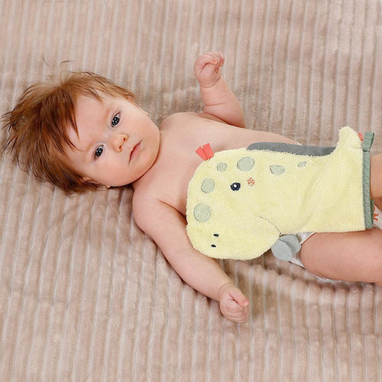 Fehn Baby Bath Glove Dino Yellow