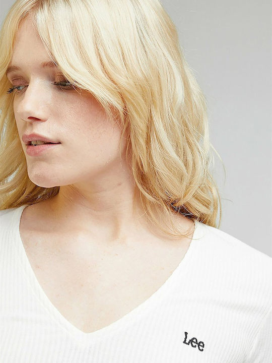 Sommerlich Damen Bluse Kurzärmelig mit V-Ausschnitt Weiß