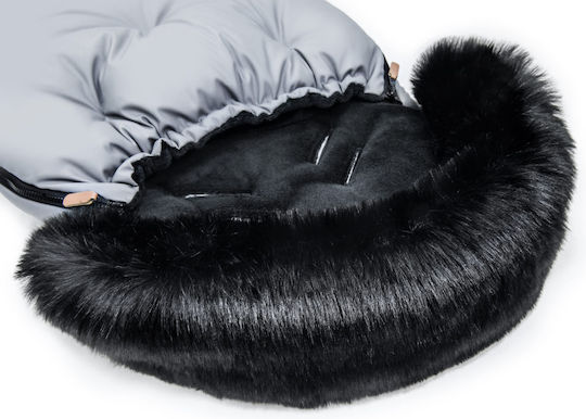 Beboulino Comfort Lux Universal Ποδόσακος Καροτσιού Αδιάβροχος Γκρι με Fleece Επένδυση 86x50εκ.