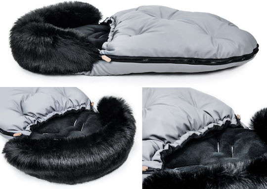 Beboulino Comfort Lux Universal Ποδόσακος Καροτσιού Αδιάβροχος Γκρι με Fleece Επένδυση 86x50εκ.
