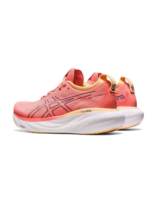 Gel-Nimbus 25 Damen Sportschuhe Laufen Papaya / Dusty Purple