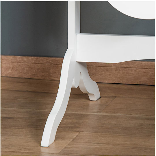 HomCom Καθρέπτης Οβάλ με Λευκό Ξύλινο Πλαίσιο 147x48cm