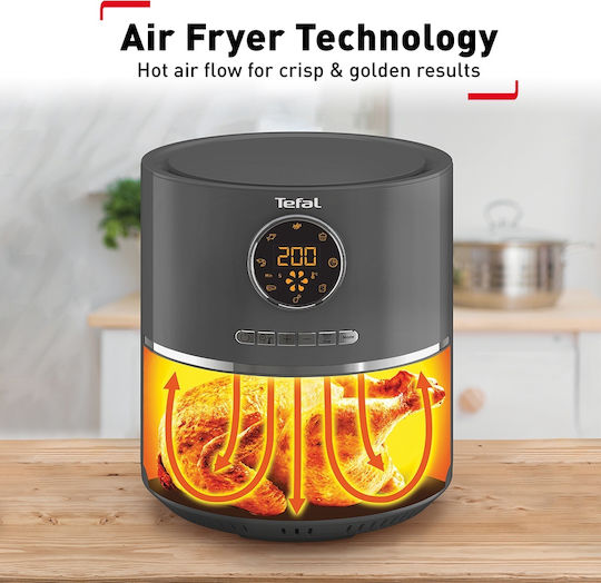 Tefal Ultra Fry Digital EY111 Friteuză cu aer 4.2lt Gri