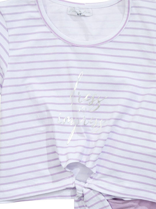 Funky Kids Clothing Set with Lilac Shorts 2 Pieces