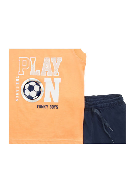 Funky Kids Set with Shorts Summer 2pcs Orange