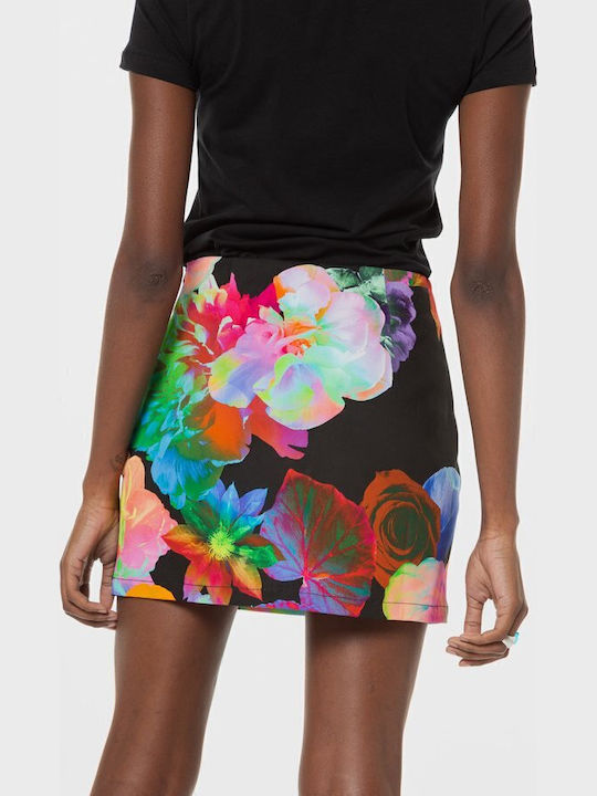 Tulip Women's Skirt-Shorts High-waisted Floral Black