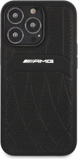 AMG Leather Curved Lines Back Cover Δερμάτινο Black (iPhone 13 Pro)