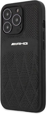 AMG Leather Curved Lines Back Cover Δερμάτινο Black (iPhone 13 Pro)