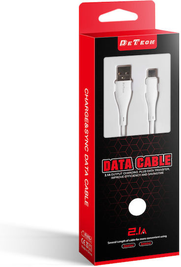 DE-44i3 USB-A to Lightning Cable Λευκό 3m (40271)