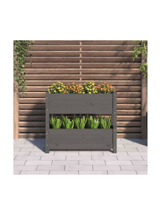 vidaXL Planter Box Wooden Gray 77x25x66cm.