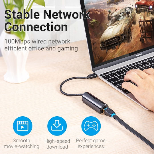 Vention CFABB Αντάπτορας Δικτύου USB-C με Ενσύρματη Σύνδεση Ethernet