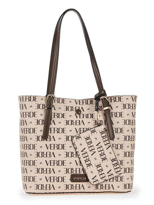 Verde Set Women's Bag Shopper Shoulder Beige