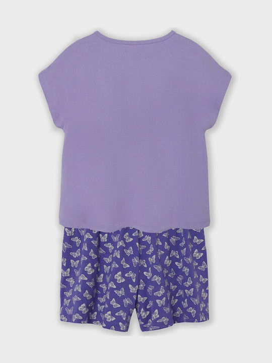 Name It Set Top & Bottom Kids Summer Pyjamas Lilac