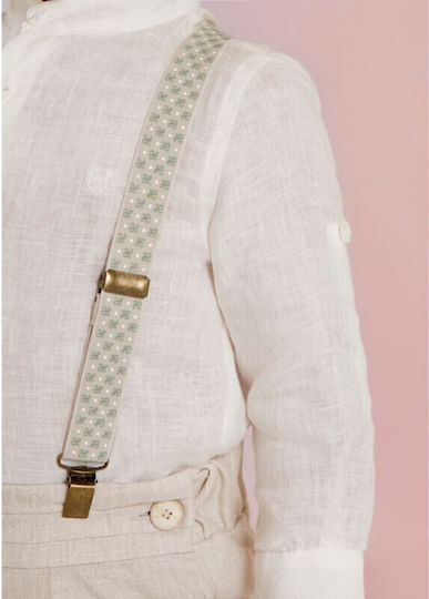 Abel & Lula Kinder Hosenträger in Beige Farbe mit 3 Clips