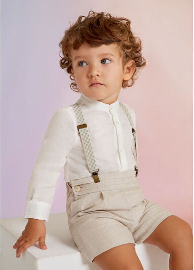 Abel & Lula Kinder Hosenträger in Beige Farbe mit 3 Clips