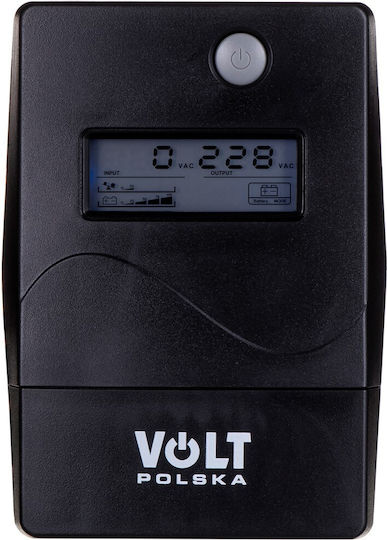 Volt Polska Micro UPS Line-Interactive 800VA 480W με 2 Schuko Πρίζες