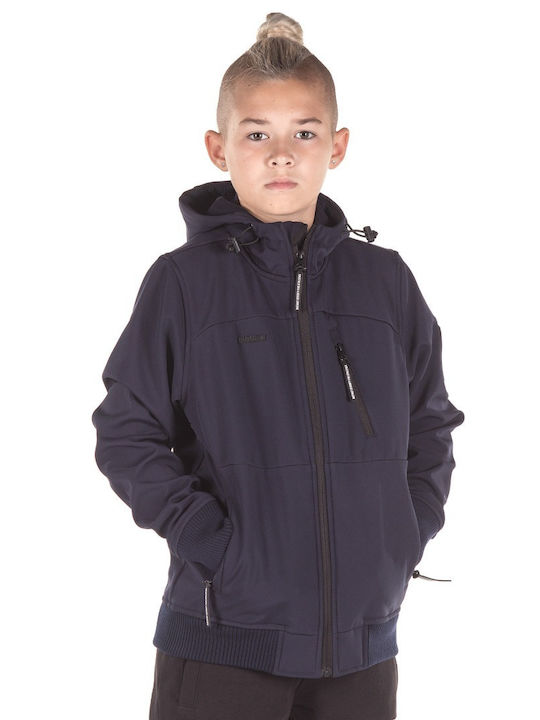 Kids' Casual Jacket Short with Hood Navy Blue