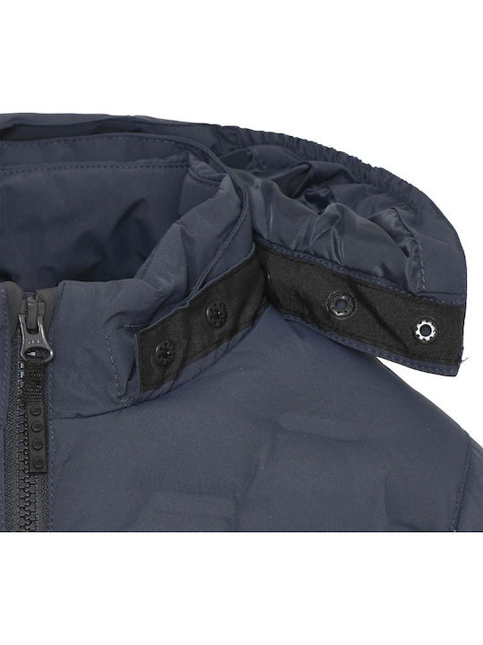 Down Kids Sports Jacket Short Hooded Grey