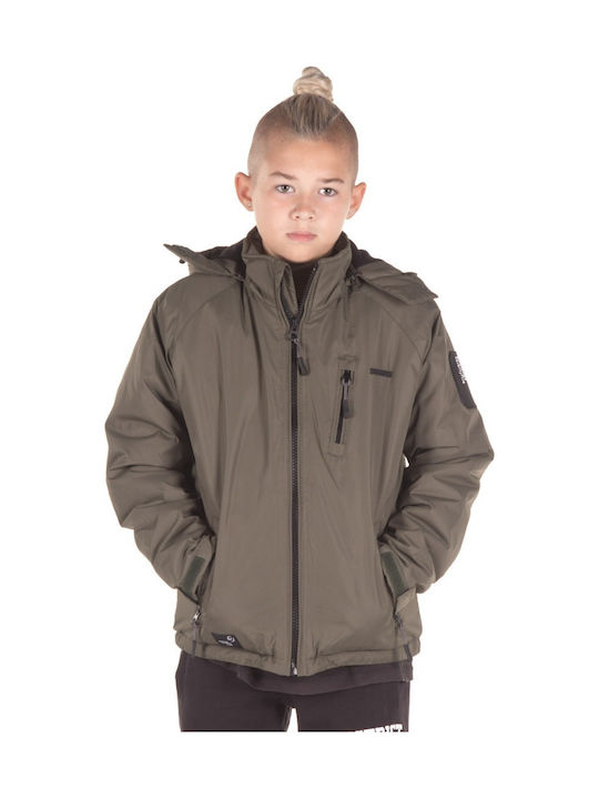 Geci pentru Copii Casual Lung cu Glugă Khaki