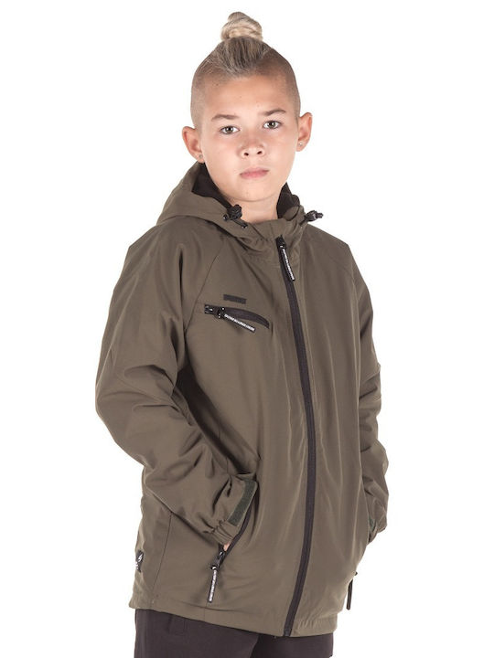 Kids' Casual Jacket Long with Hood Khaki