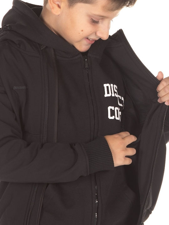Kinder Freizeitjacke Kurz mit Kapuze Schwarz