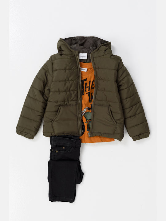 Trax Kinder Set mit Hose & Jacke Winter 3Stück Khaki