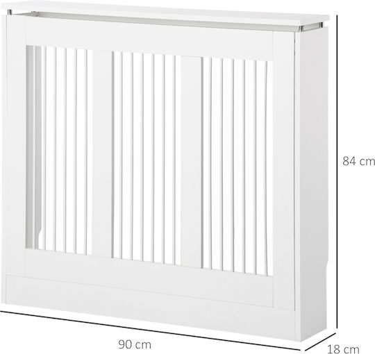 HomCom MDF Radiator Cover White 90x18x84cm