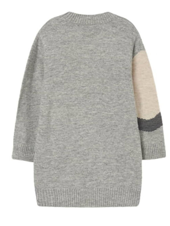 Mayoral Kids Dress Long Sleeve Gray