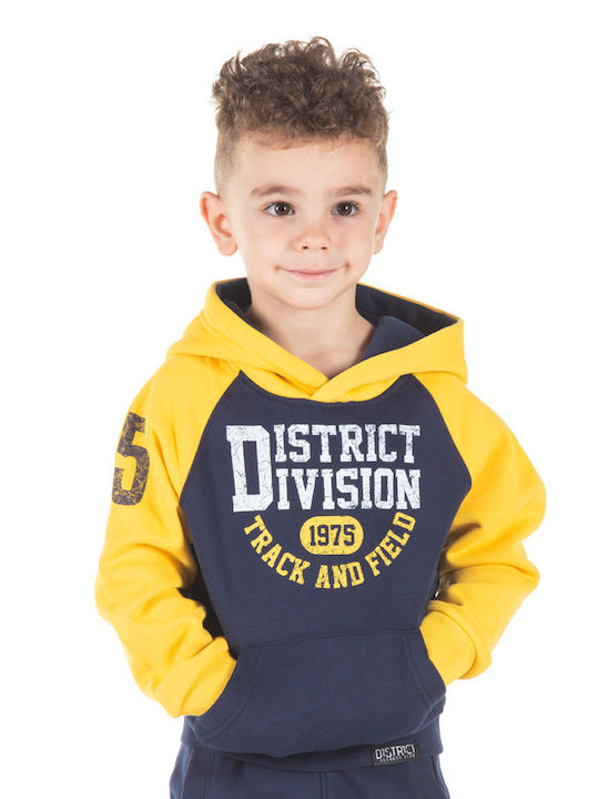 Fleece Παιδικό Φούτερ με Κουκούλα και Τσέπες Navy Μπλε