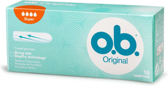 O.B. Original Curved Grooves Tampons for Heavy Flow 16pcs