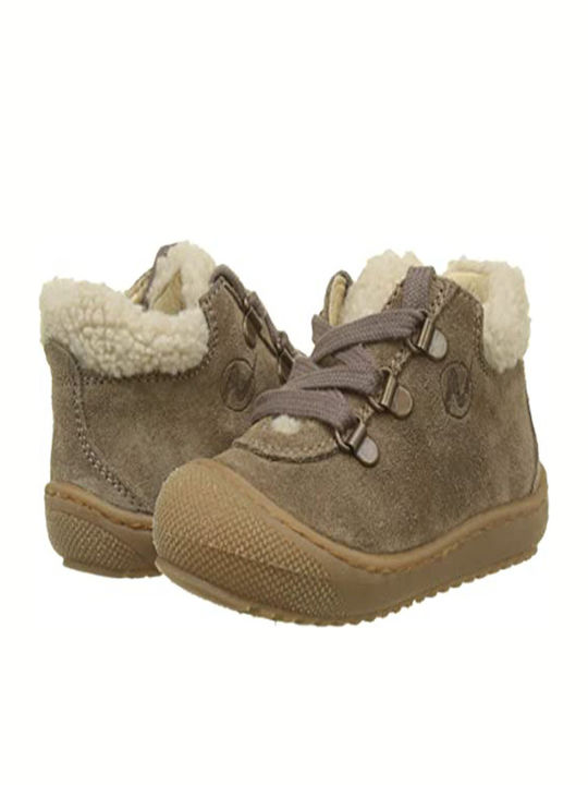 Naturino Kids Suede Boots with Lace Brown