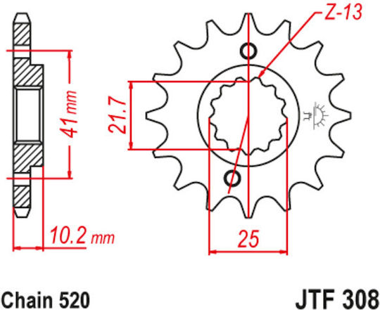 JT Sprockets Front Sprocket 14 Teeth for Honda FMX 650 for Yamaha XT 660