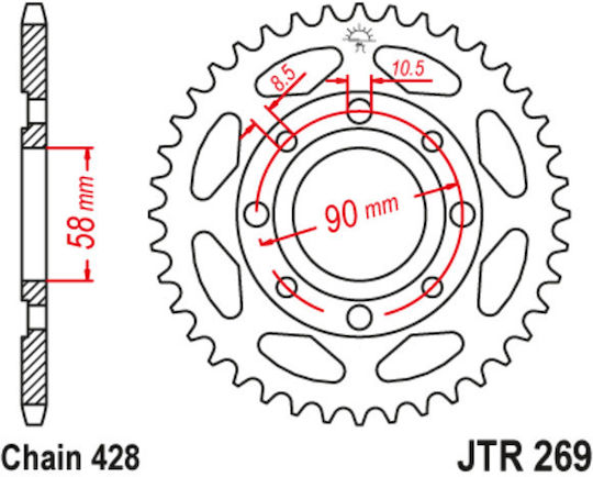 JT Sprockets Pinion spate 39 Dinți pentru Kymco Pulsar 125 / Spike 125