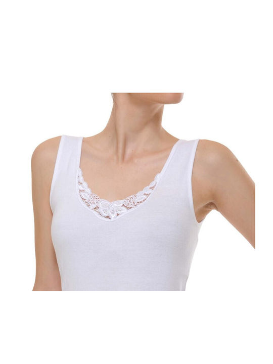Helios Women's Sleeveless Cotton T-Shirt White