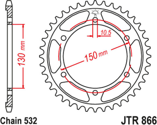 JT Sprockets Заден зъбен колело 47 Зъби за Yamaha GTS 1000 - ГТС 1000 / YZF 1000 R Тъндерейс