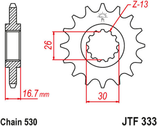 JT Sprockets Front Sprocket 16 Teeth for Honda CBR 1000 / Fireblade / Hornet
