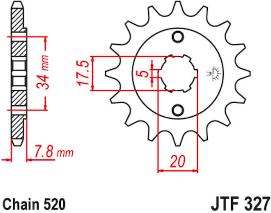 JT Sprockets Front Sprocket 14 Teeth for Honda VT / XL 125 V Varadero / XR