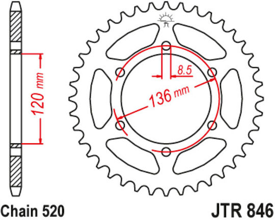 JT Sprockets Rear Sprocket 41 Teeth for Yamaha TDR 250 / TZR