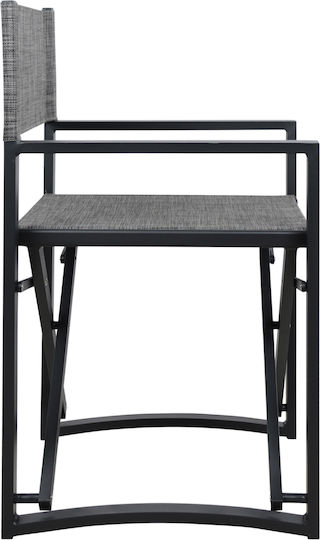 Director's Chair Aluminum Gray 1pcs 57x48.5x85.5cm.