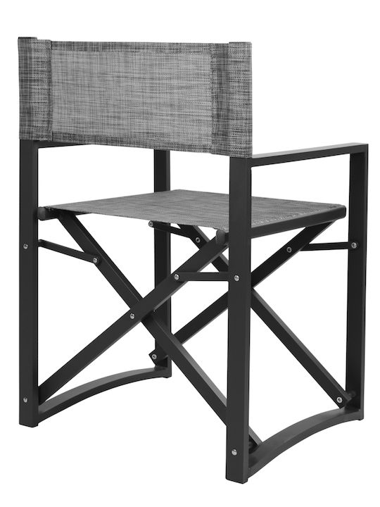 Director's Chair Aluminum Gray 1pcs 57x48.5x85.5cm.