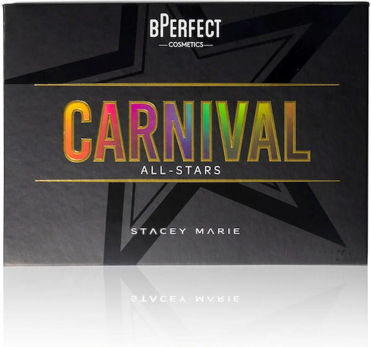 BPerfect Cosmetics X Stacey Marie Carnival All Stars Palette with Eye Shadows in Pressed Powder Form