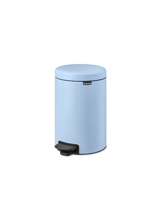 Brabantia Waste Bin NewIcon Pedal from Inox Steel with Pedal Dreamy Blue 12L