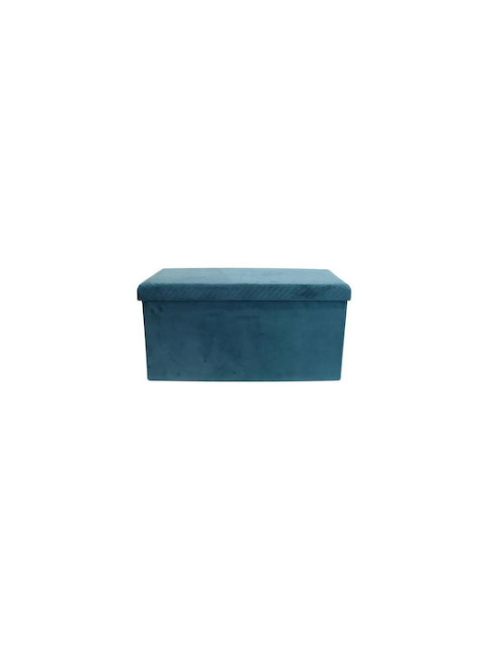 Stool Bench Stool Collapsible Upholstered with Velvet Petrol 76x38x38cm