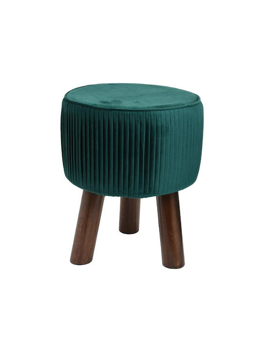 Stool For Living Room Upholstered with Velvet SV4/3RA Green 28x28x34cm