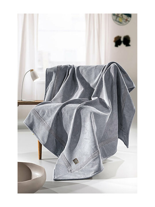 Guy Laroche Armchair Throw 2 Sides 170x150cm Gray