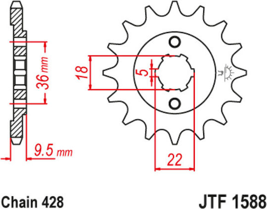 JT Sprockets Front Sprocket 19 Teeth for Yamaha XT 250 85'-90'