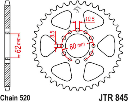 JT Sprockets Заден зъбен колело 45 Зъби за Yamaha Електронна търговия / XT 250 - ХТ 250