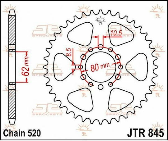 JT Sprockets Заден зъбен колело 45 Зъби за Yamaha Електронна търговия / XT 250 - ХТ 250