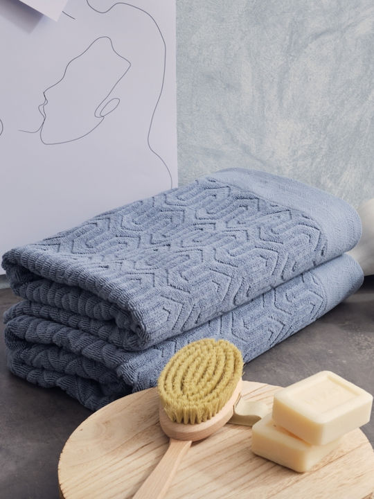Cokitex Πετσέτα Προσώπου Sienna 50x100εκ. Dusty Blue Βάρους 550gr/m²