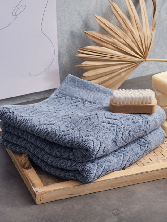 Cokitex Πετσέτα Προσώπου Sienna 50x100εκ. Dusty Blue Βάρους 550gr/m²